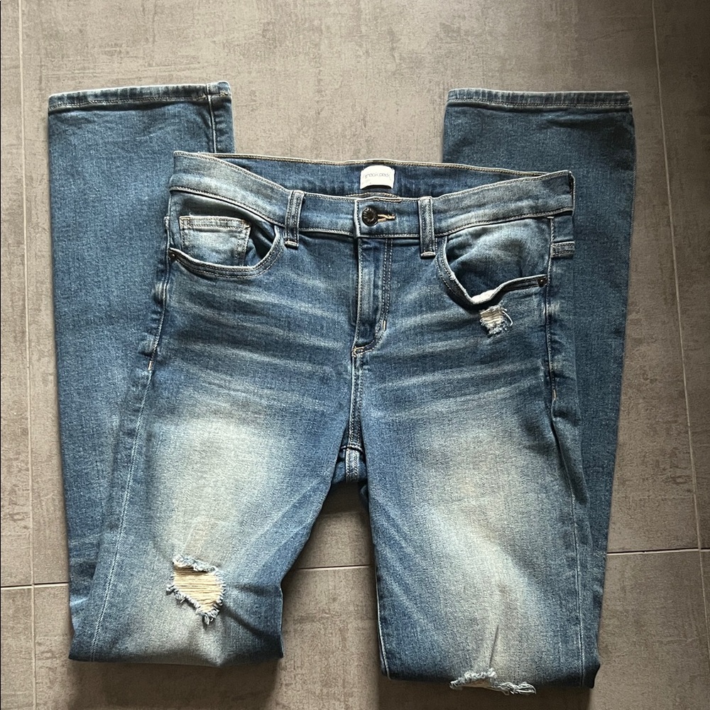Sneak Peek Light Blue Distressed Skinny Jeans